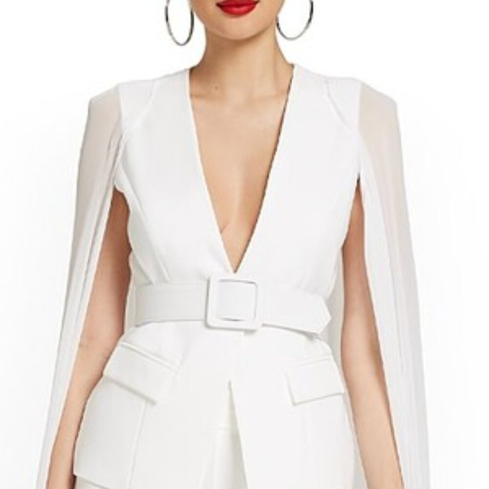 New York and Company Belted Cape Jacket Coat M